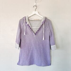 Soft Surroundings Just Beachy Purple Hooded Pullover Small